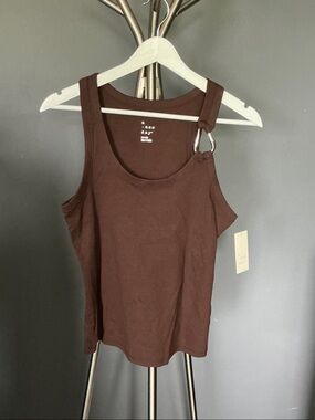 Chocolate Brown Tank Top with Ring Strap
